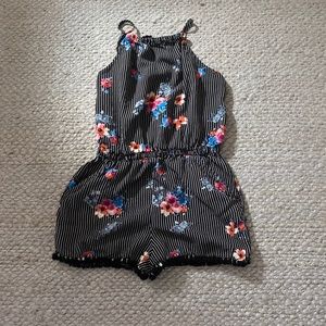 Black and white striped romper